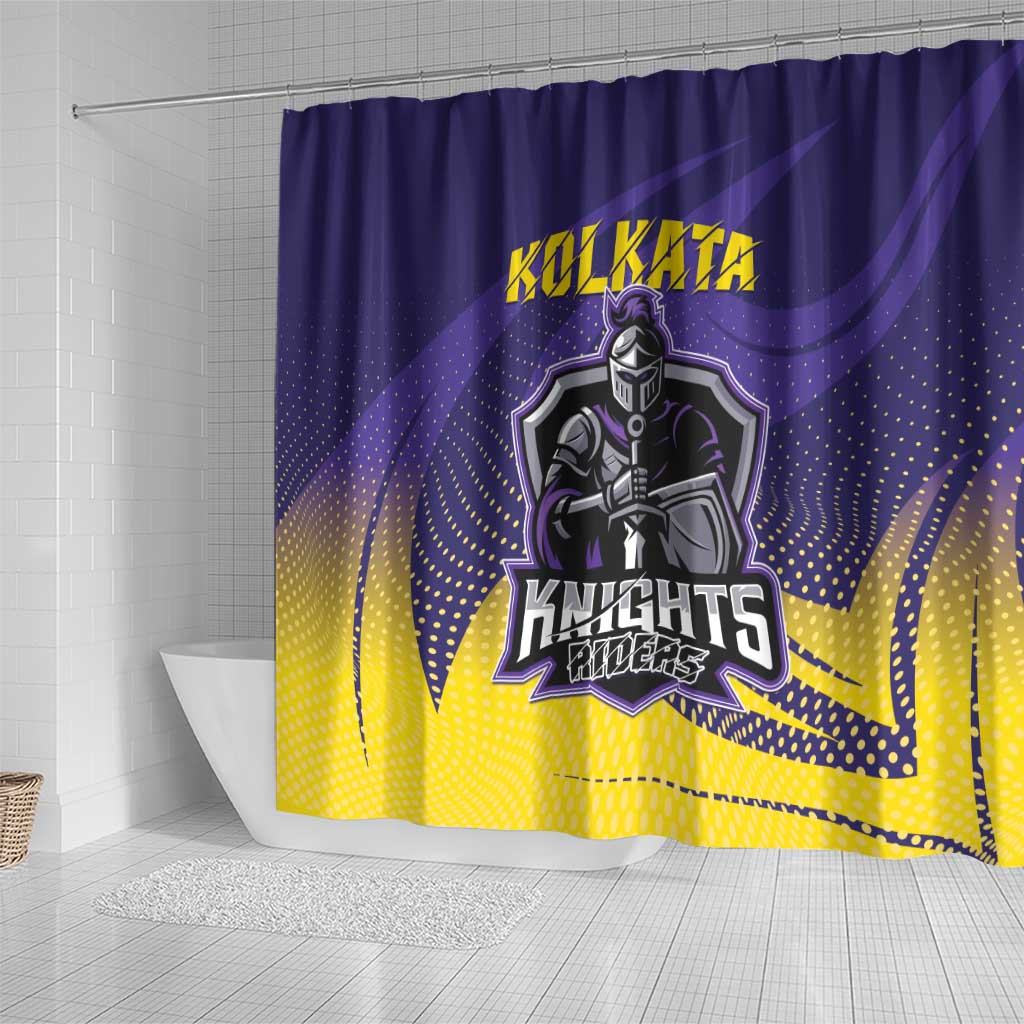 Kolkata 2025 Cricket Knight Riders Shower Curtain Korbo Lorbo Jeetbo LT01