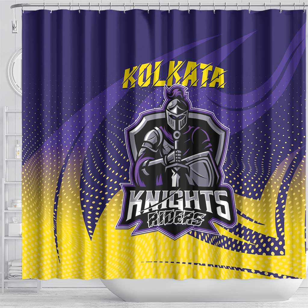 Kolkata 2025 Cricket Knight Riders Shower Curtain Korbo Lorbo Jeetbo LT01