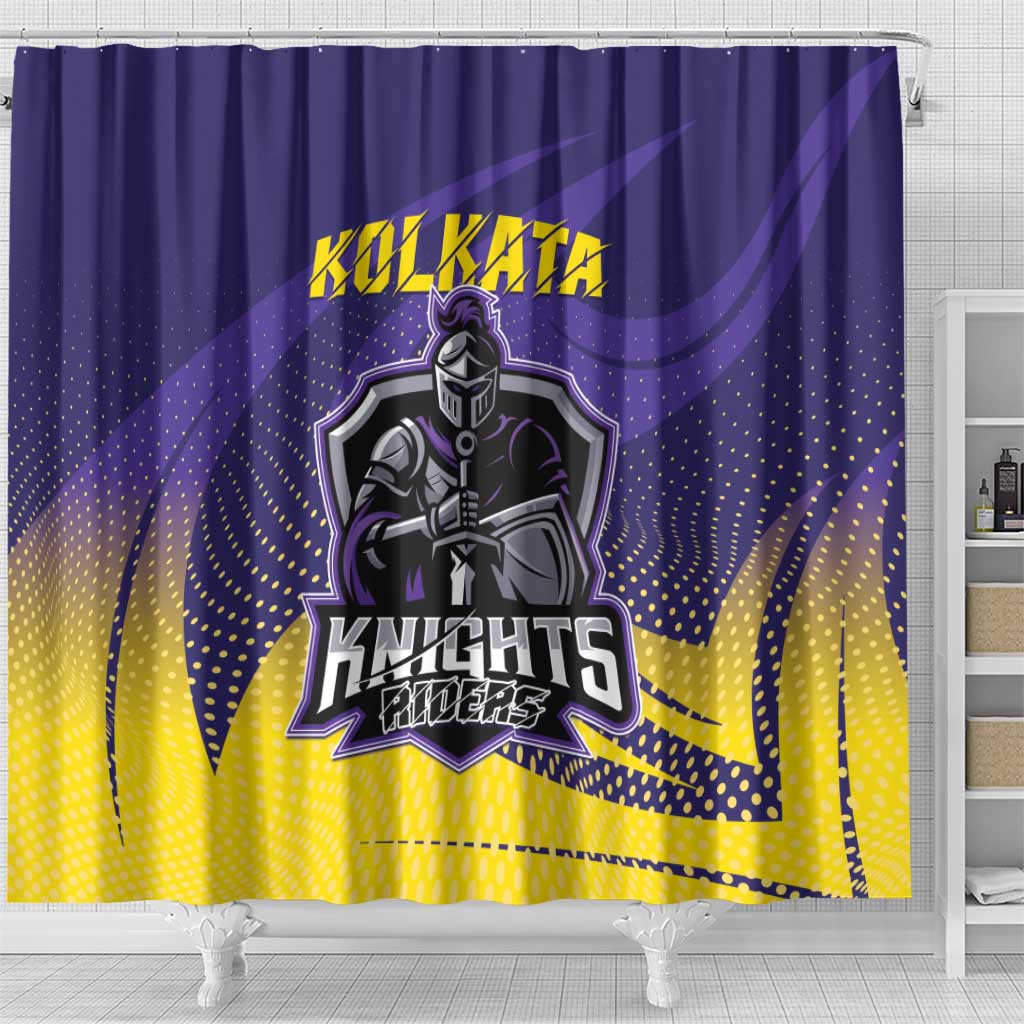 Kolkata 2025 Cricket Knight Riders Shower Curtain Korbo Lorbo Jeetbo LT01