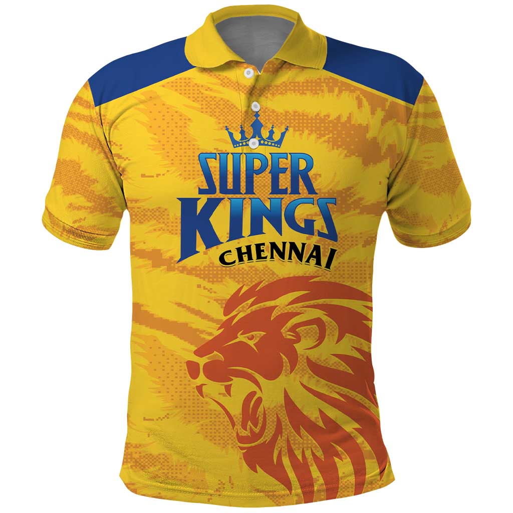 Custom Chennai 2025 Cricket Super Kings Polo Shirt Yellow Army Lions Champion LT01