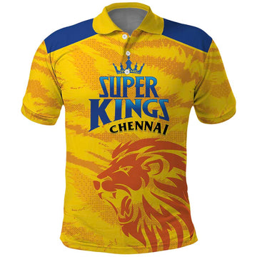 Custom Chennai 2025 Cricket Super Kings Polo Shirt Yellow Army Lions Champion LT01