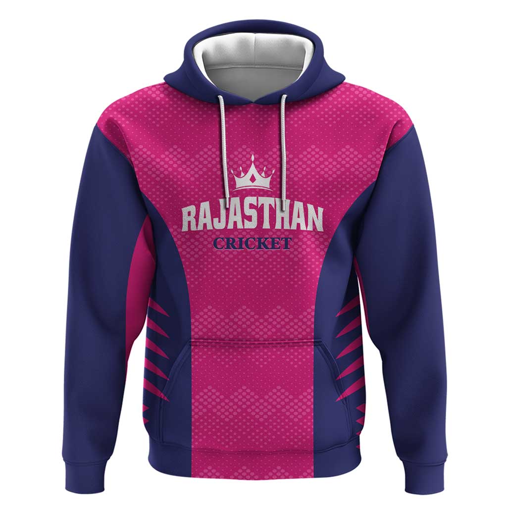 Custom Rajasthan 2025 Cricket Royals Hoodie Pink And Halla Bol LT01