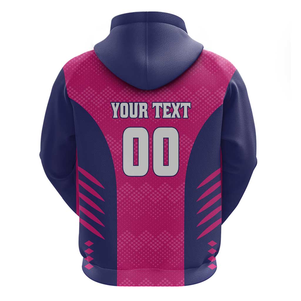 Custom Rajasthan 2025 Cricket Royals Hoodie Pink And Halla Bol LT01