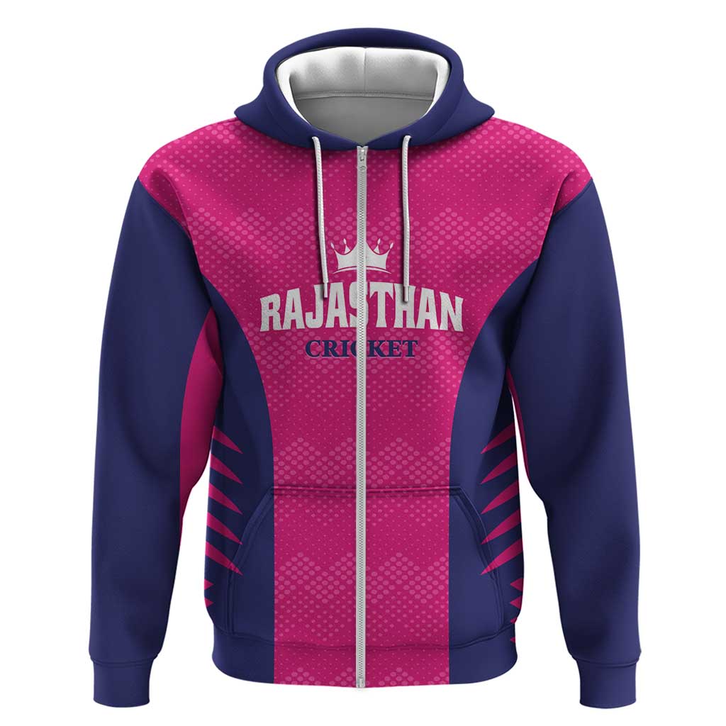 Custom Rajasthan 2025 Cricket Royals Hoodie Pink And Halla Bol LT01