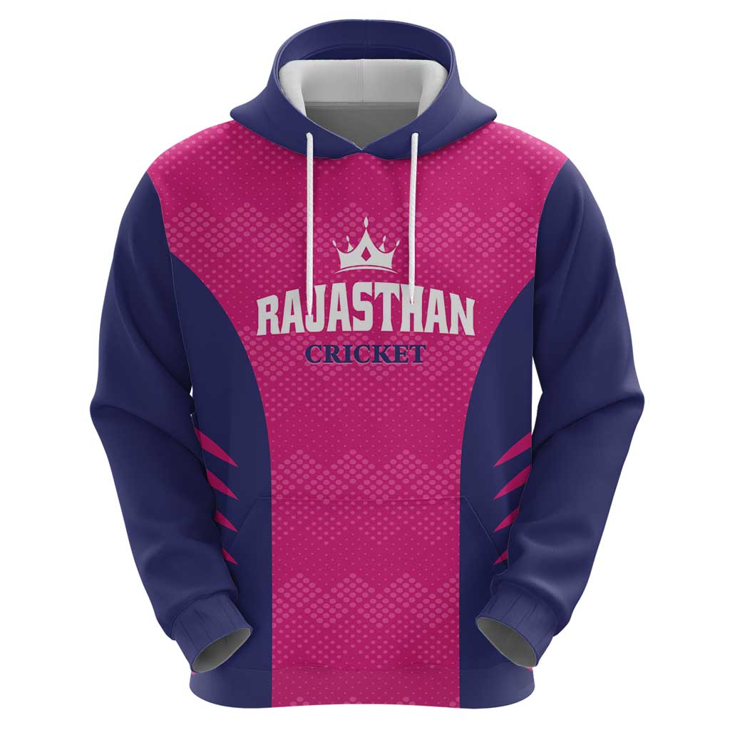 Custom Rajasthan 2025 Cricket Royals Hoodie Pink And Halla Bol LT01