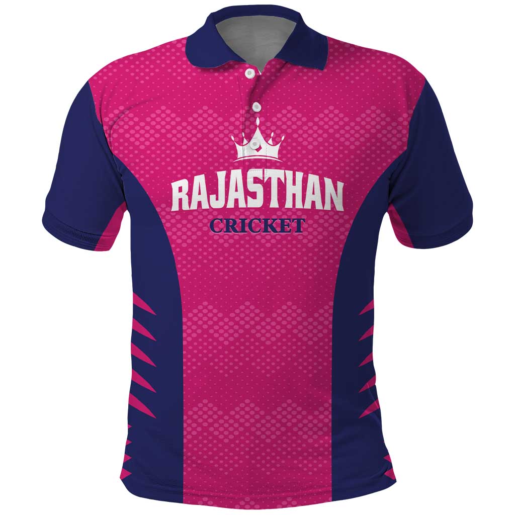 Custom Rajasthan 2025 Cricket Royals Polo Shirt Pink And Halla Bol LT01