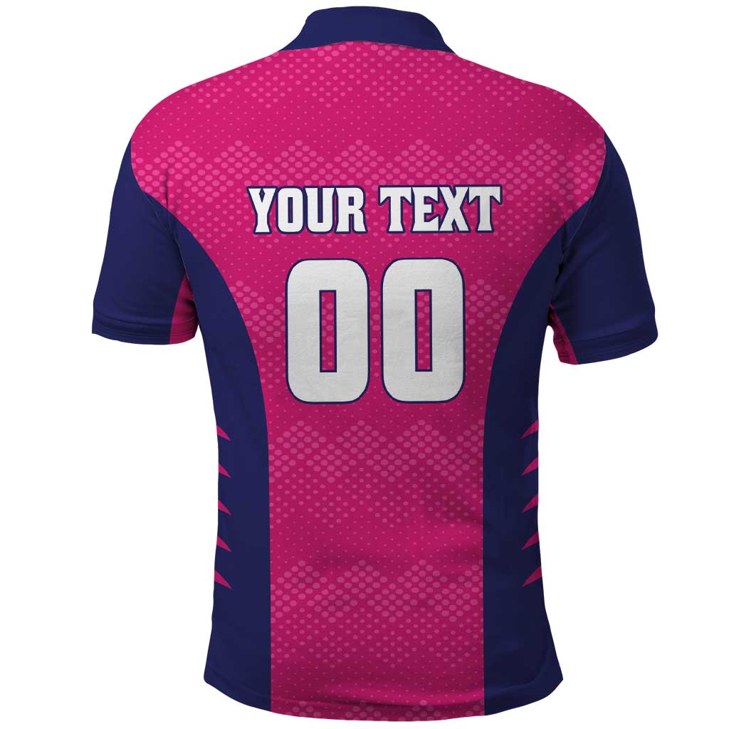 Custom Rajasthan 2025 Cricket Royals Polo Shirt Pink And Halla Bol LT01