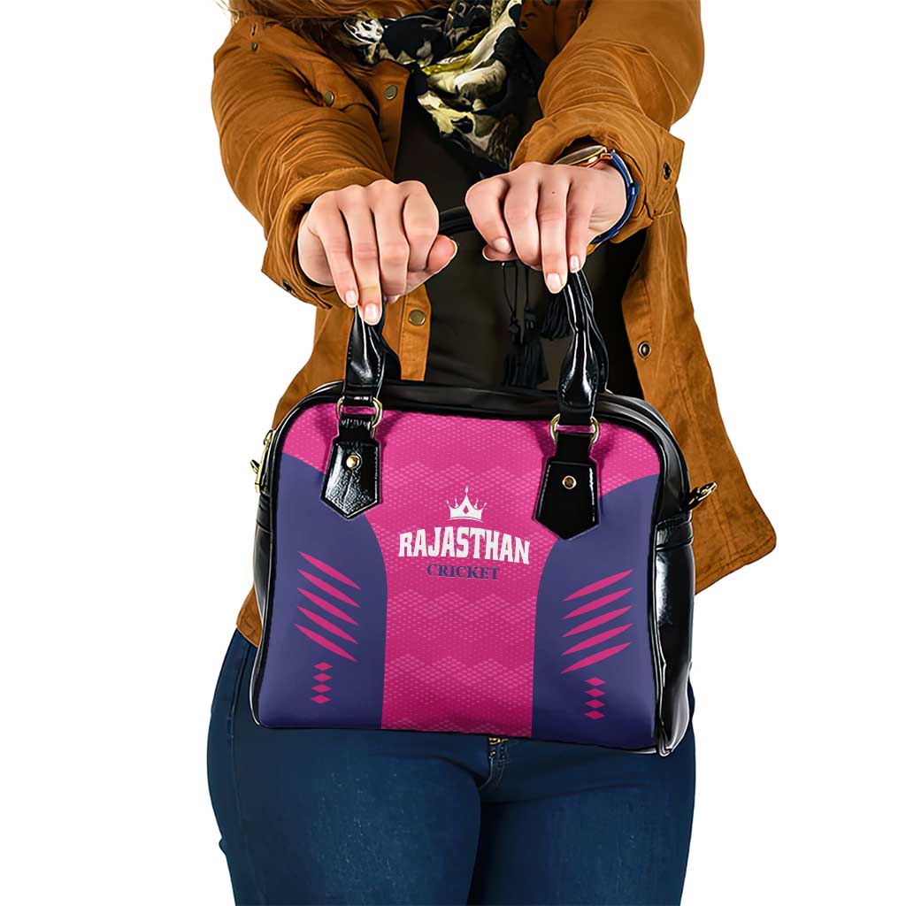 Rajasthan 2025 Cricket Royals Shoulder Handbag Pink And Halla Bol LT01
