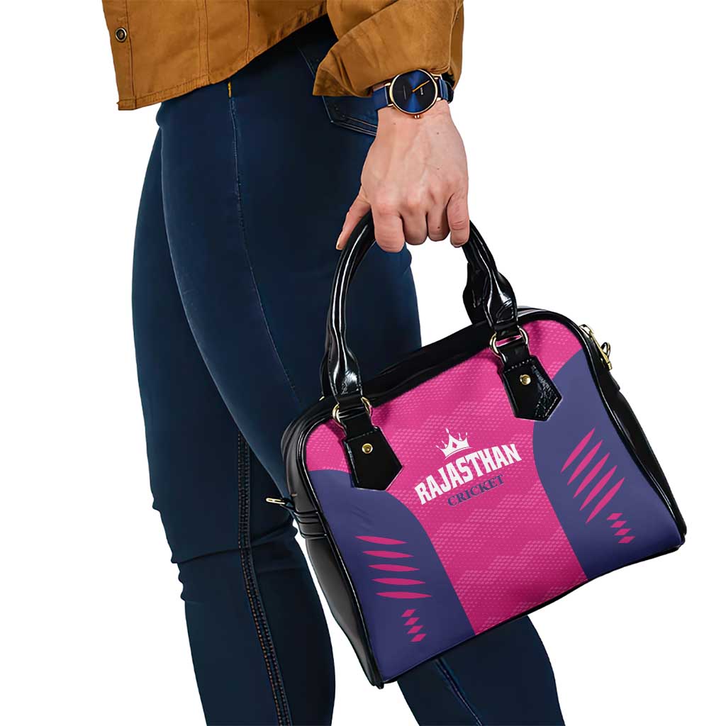 Rajasthan 2025 Cricket Royals Shoulder Handbag Pink And Halla Bol LT01