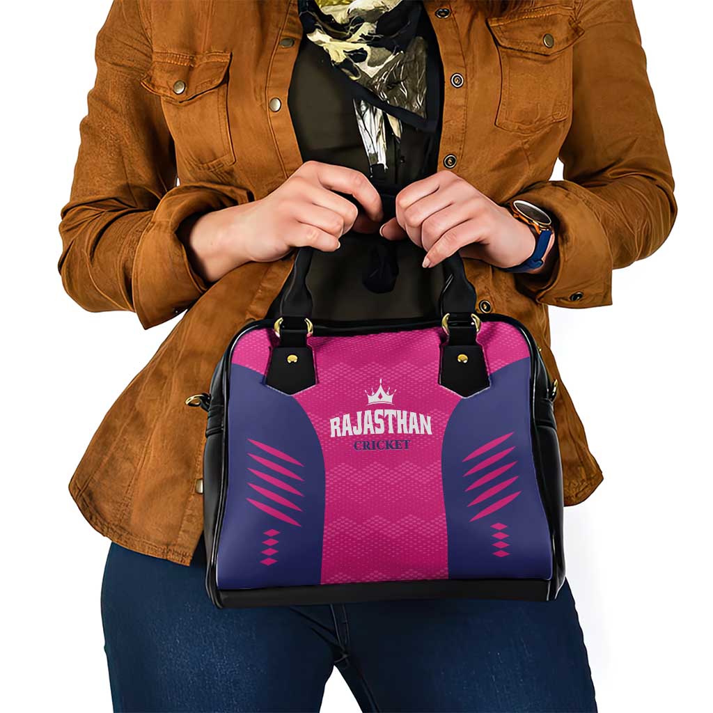 Rajasthan 2025 Cricket Royals Shoulder Handbag Pink And Halla Bol LT01