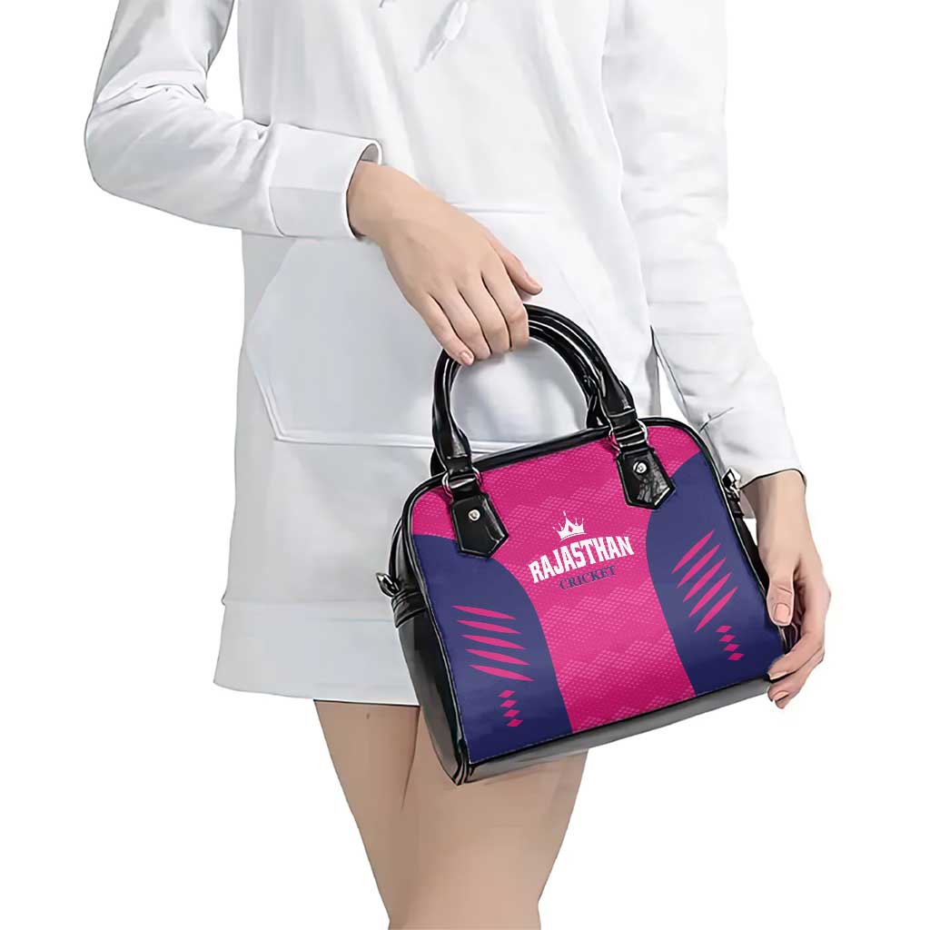 Rajasthan 2025 Cricket Royals Shoulder Handbag Pink And Halla Bol LT01
