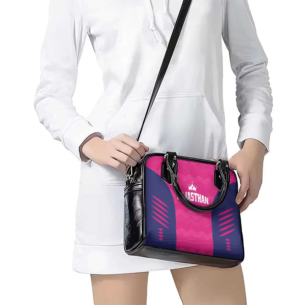 Rajasthan 2025 Cricket Royals Shoulder Handbag Pink And Halla Bol LT01