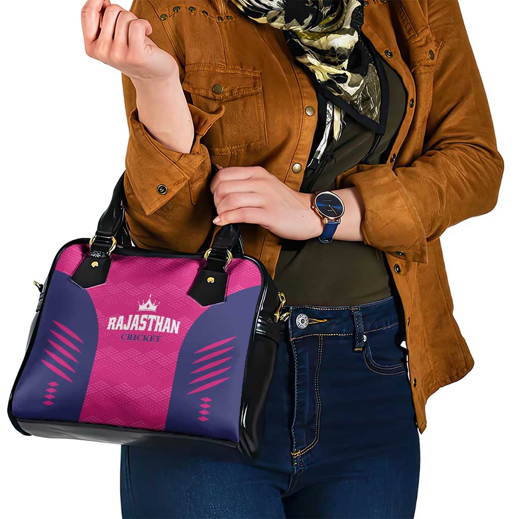 Rajasthan 2025 Cricket Royals Shoulder Handbag Pink And Halla Bol LT01