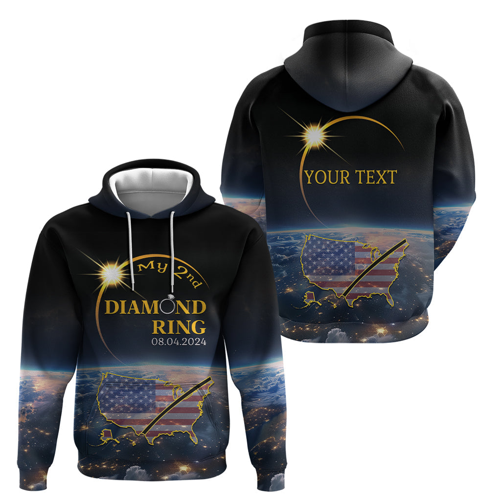 Personalized Total Solar Eclipse 2024 Hoodie My 2nd Diamond Ring LT01