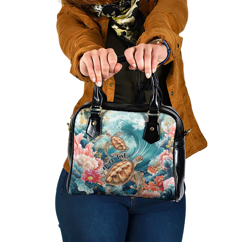 Personalized Caribbean Sea Turtle Shoulder Handbag Fantastic Ocean Waves LT01