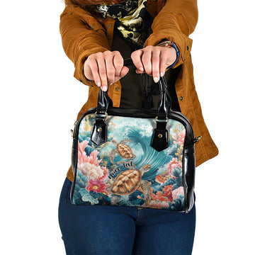 Personalized Caribbean Sea Turtle Shoulder Handbag Fantastic Ocean Waves LT01