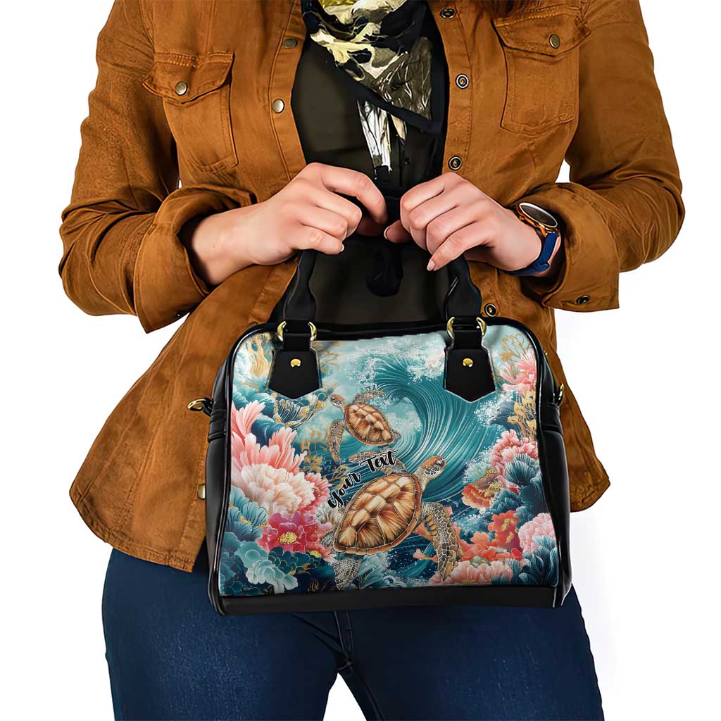 Personalized Caribbean Sea Turtle Shoulder Handbag Fantastic Ocean Waves LT01