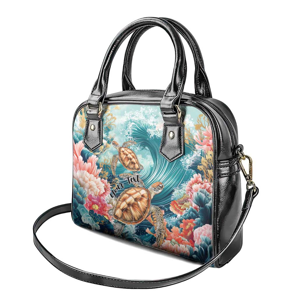 Personalized Caribbean Sea Turtle Shoulder Handbag Fantastic Ocean Waves LT01