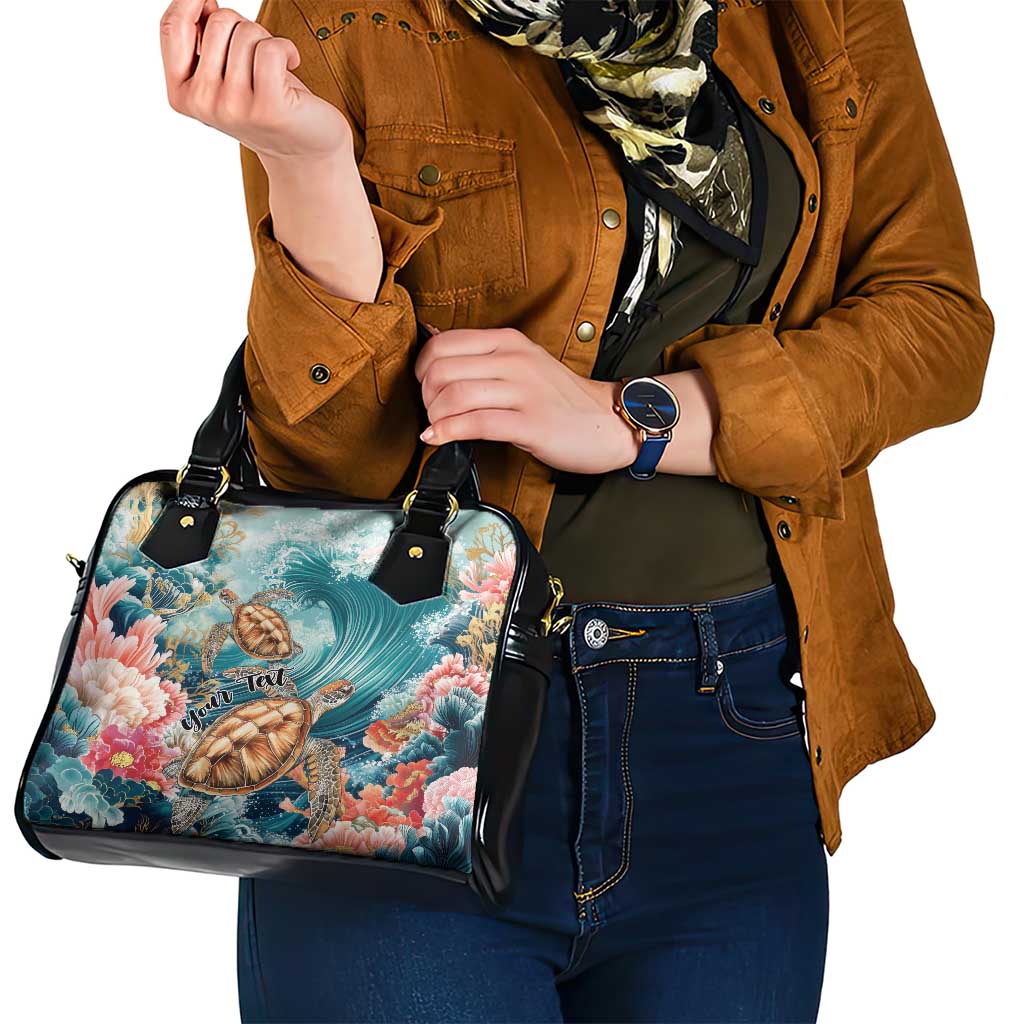 Personalized Caribbean Sea Turtle Shoulder Handbag Fantastic Ocean Waves LT01