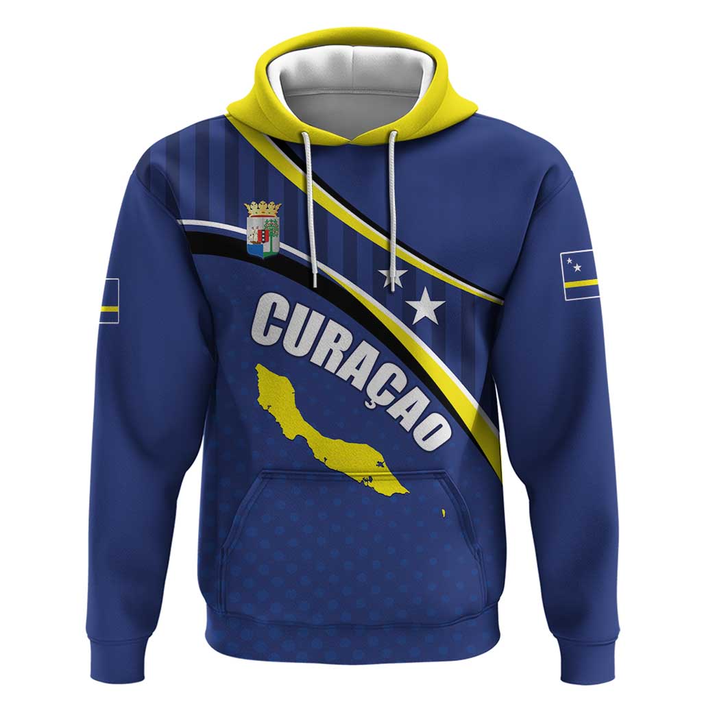 Curacao Flag Day Hoodie Korsou Map Simple Style LT01
