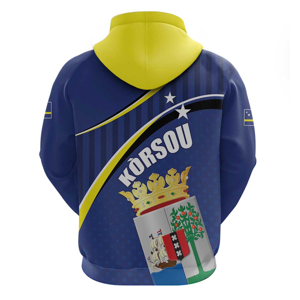 Curacao Flag Day Hoodie Korsou Map Simple Style LT01