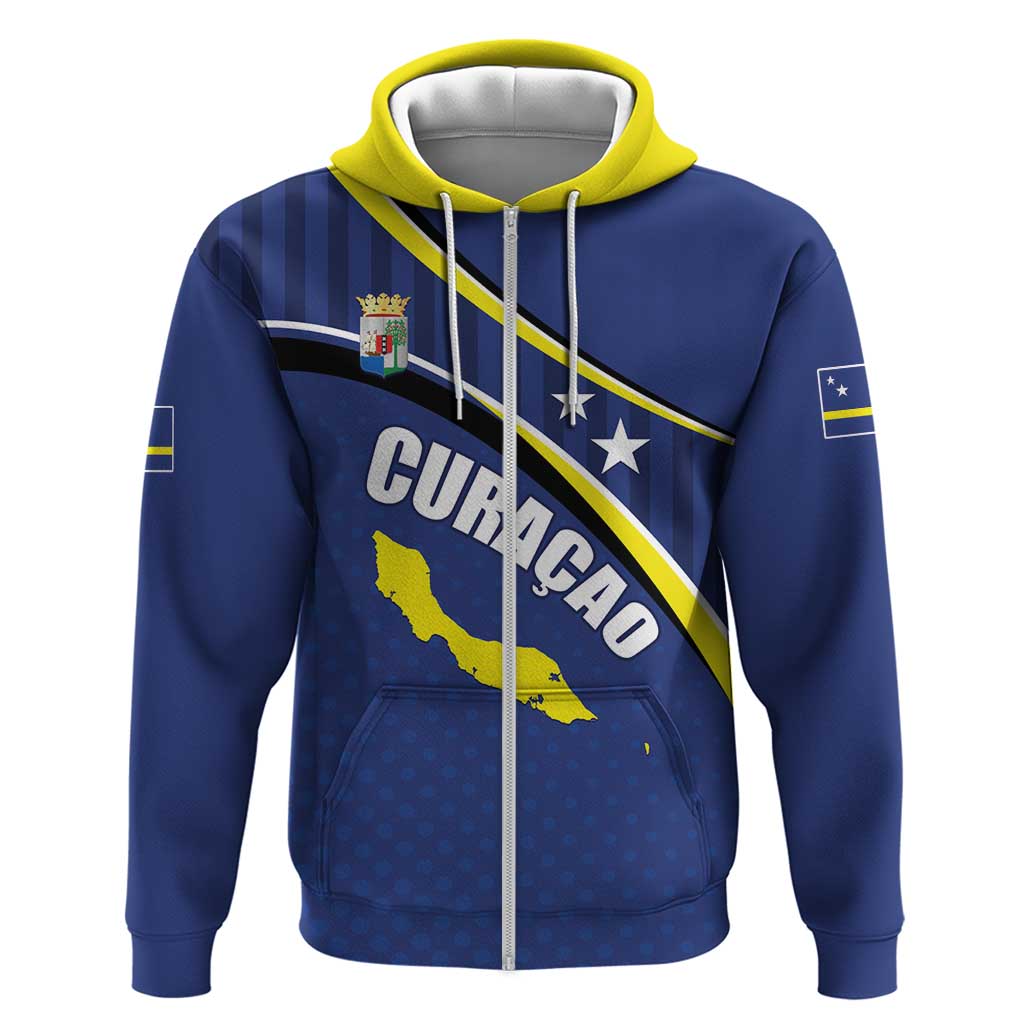 Curacao Flag Day Hoodie Korsou Map Simple Style LT01