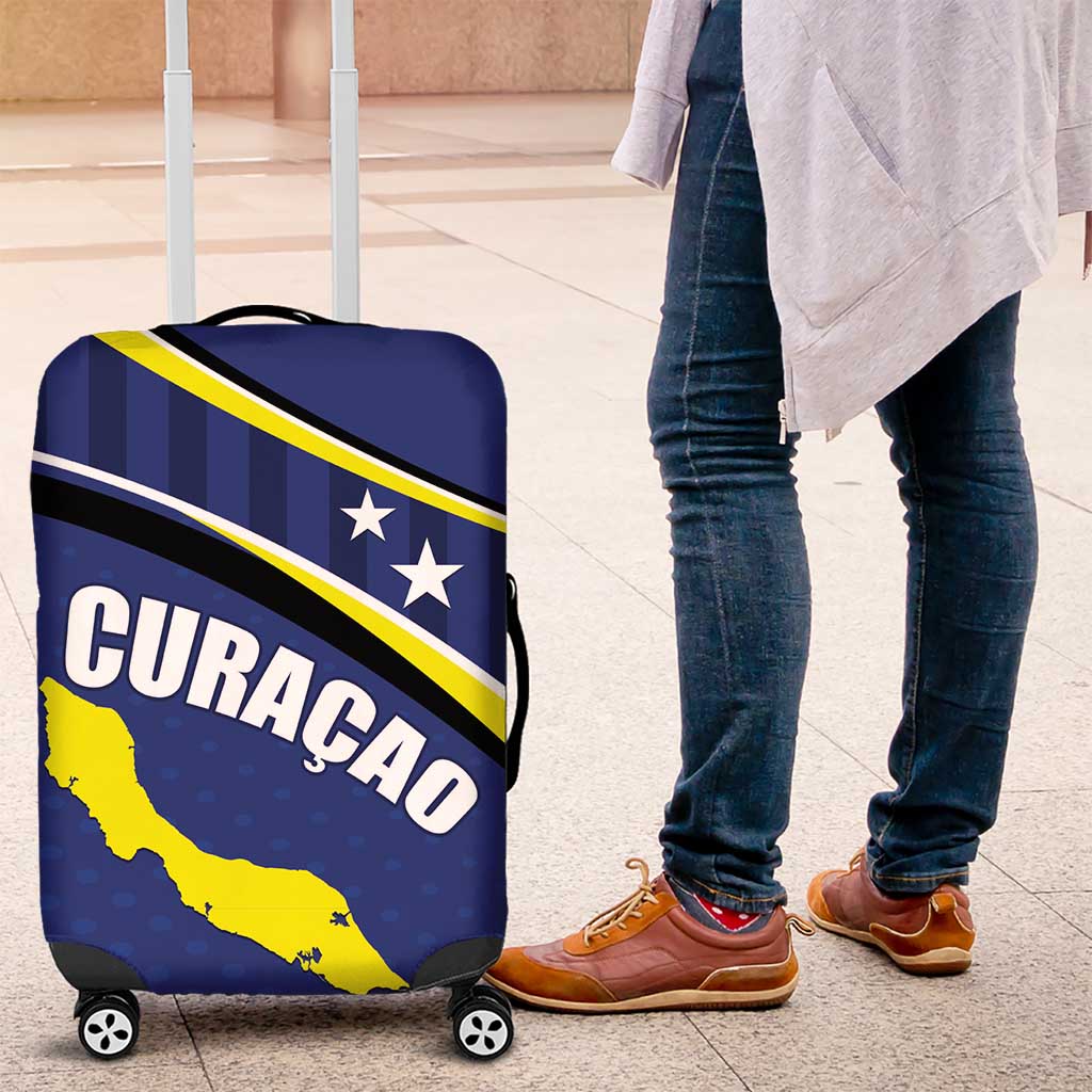 Curacao Flag Day Luggage Cover Korsou Map Simple Style LT01