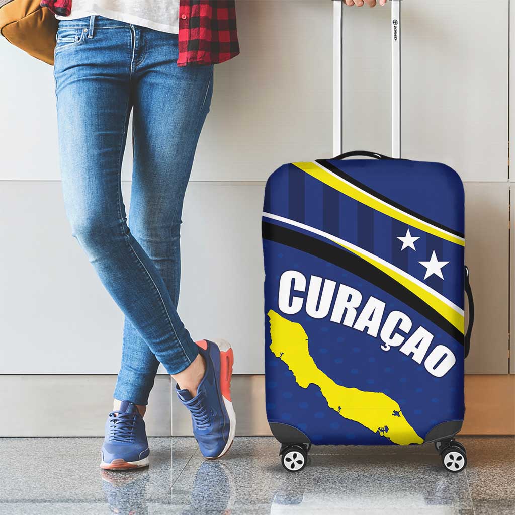 Curacao Flag Day Luggage Cover Korsou Map Simple Style LT01