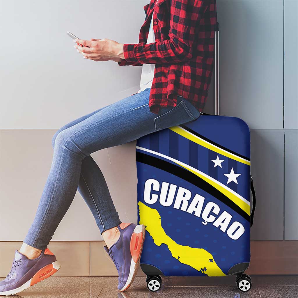 Curacao Flag Day Luggage Cover Korsou Map Simple Style LT01