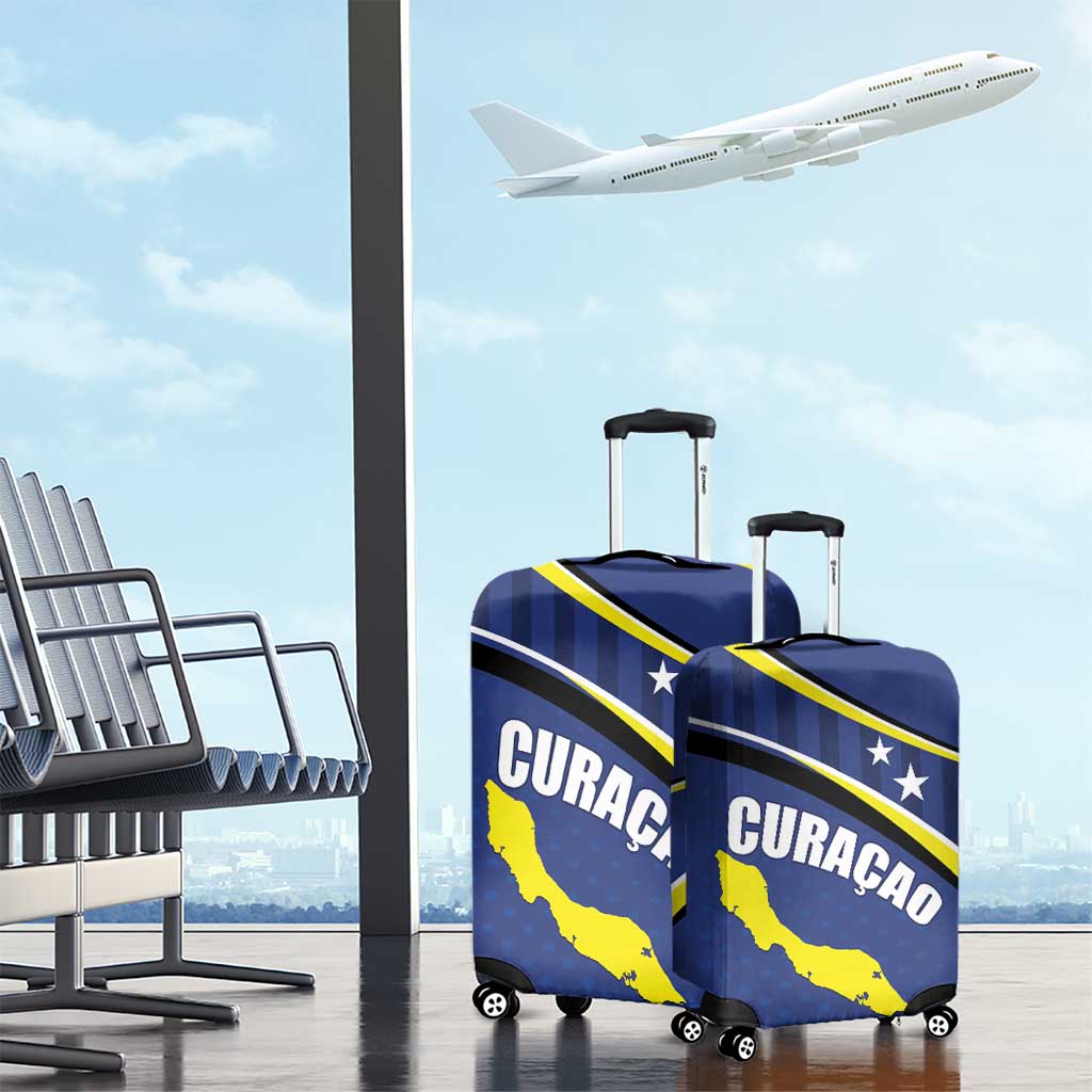 Curacao Flag Day Luggage Cover Korsou Map Simple Style LT01