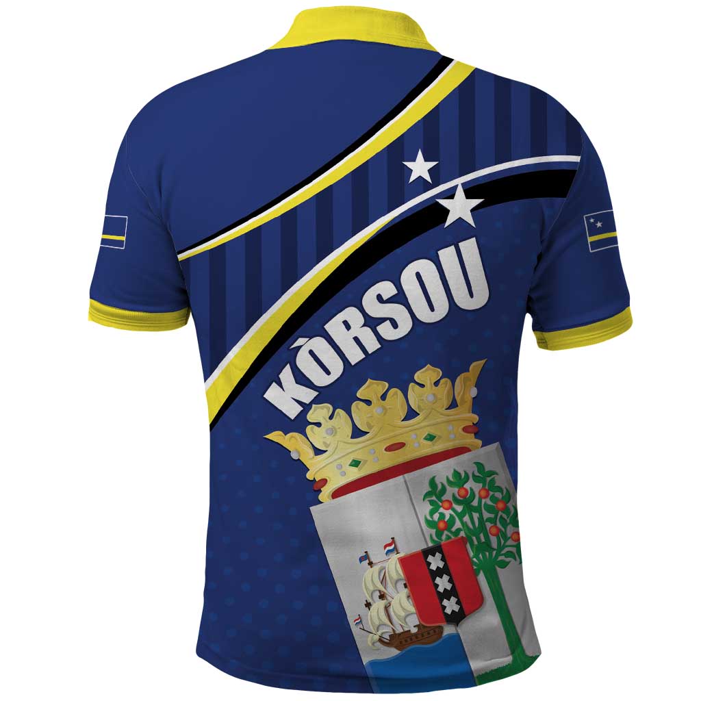 Curacao Flag Day Polo Shirt Korsou Map Simple Style LT01