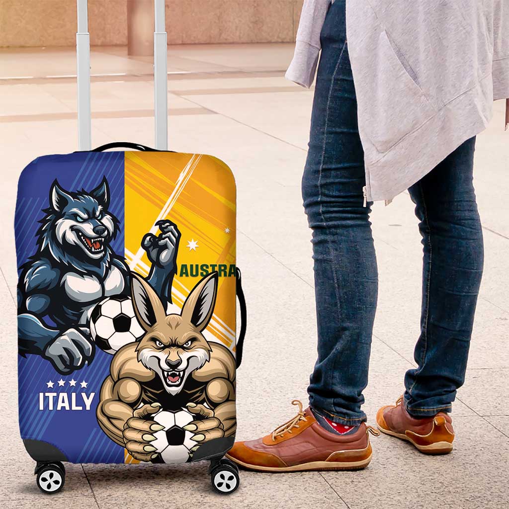 Italy And Australia Soccer Luggage Cover Gli Azzurri Vs Socceroos LT01