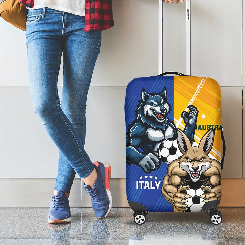 Italy And Australia Soccer Luggage Cover Gli Azzurri Vs Socceroos LT01