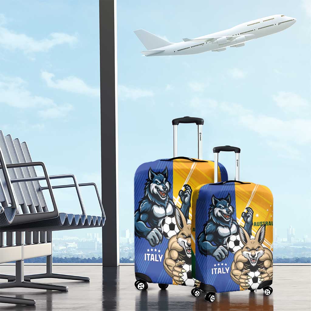 Italy And Australia Soccer Luggage Cover Gli Azzurri Vs Socceroos LT01