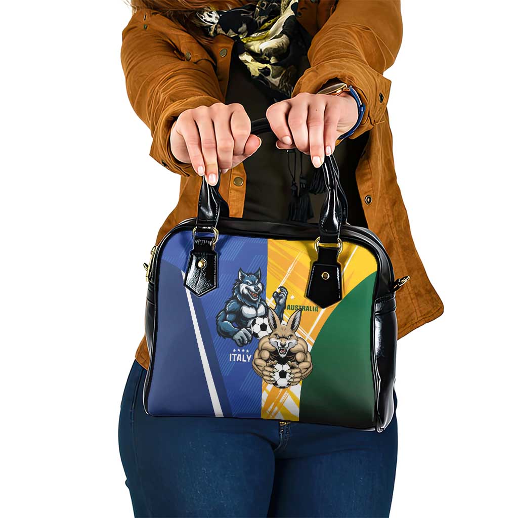 Italy And Australia Soccer Shoulder Handbag Gli Azzurri Vs Socceroos LT01