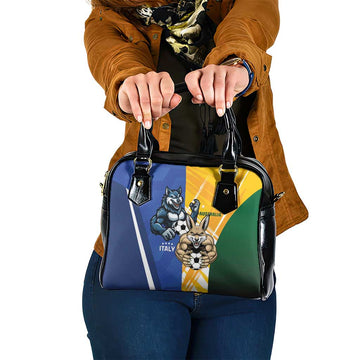 Italy And Australia Soccer Shoulder Handbag Gli Azzurri Vs Socceroos LT01
