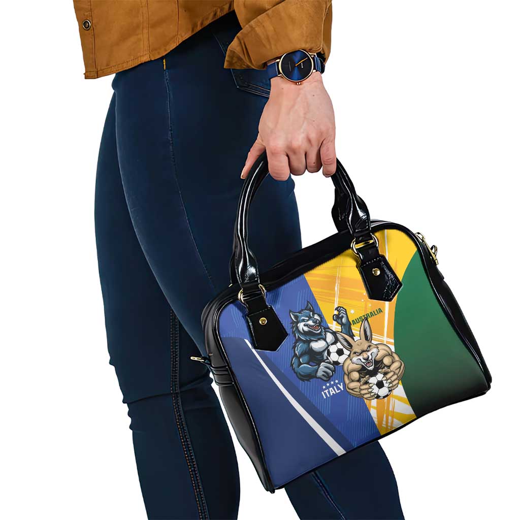 Italy And Australia Soccer Shoulder Handbag Gli Azzurri Vs Socceroos LT01