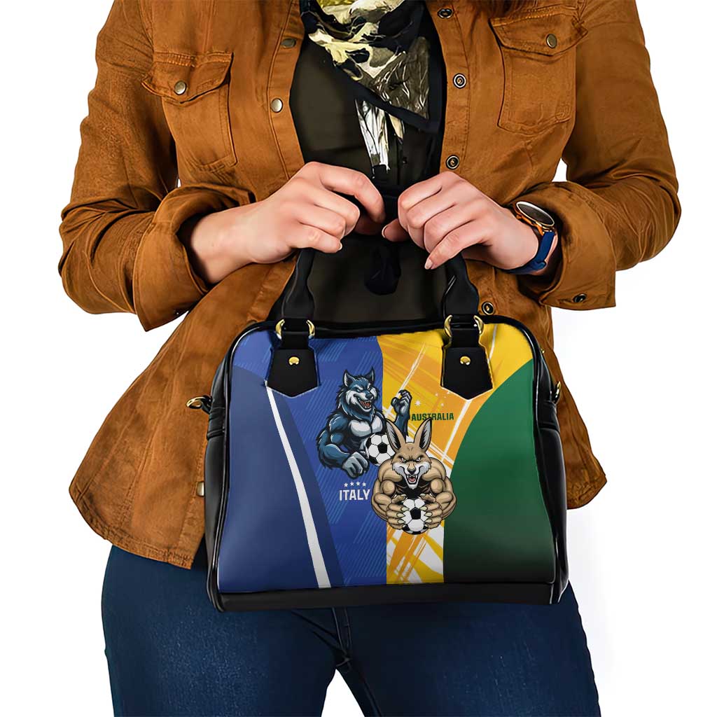 Italy And Australia Soccer Shoulder Handbag Gli Azzurri Vs Socceroos LT01