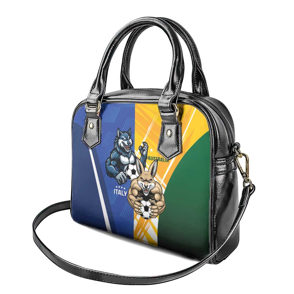 Italy And Australia Soccer Shoulder Handbag Gli Azzurri Vs Socceroos LT01