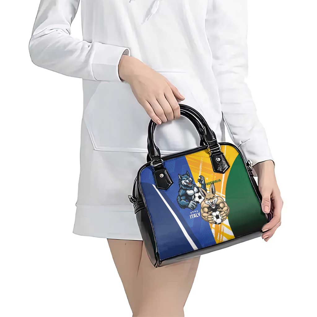 Italy And Australia Soccer Shoulder Handbag Gli Azzurri Vs Socceroos LT01