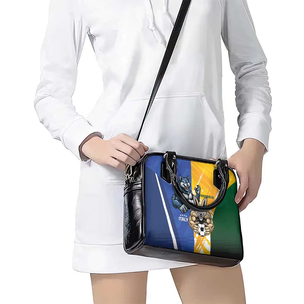 Italy And Australia Soccer Shoulder Handbag Gli Azzurri Vs Socceroos LT01