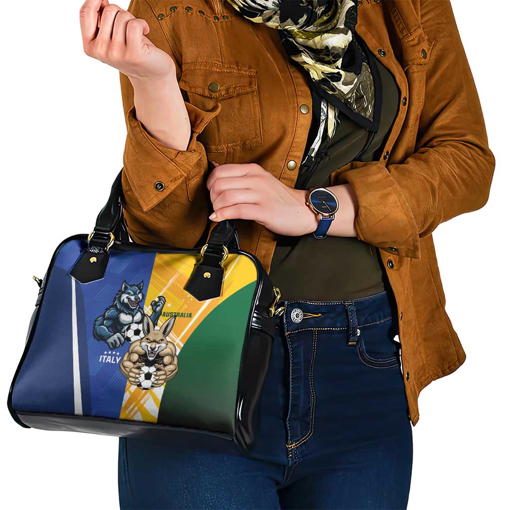 Italy And Australia Soccer Shoulder Handbag Gli Azzurri Vs Socceroos LT01