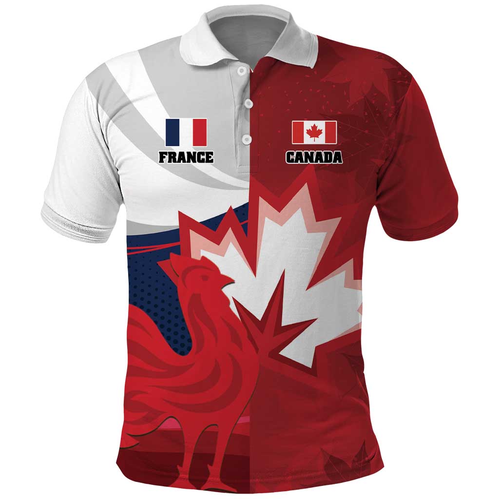Custom Rugby France And Canada Polo Shirt Le XV de France Vs Canucks LT01