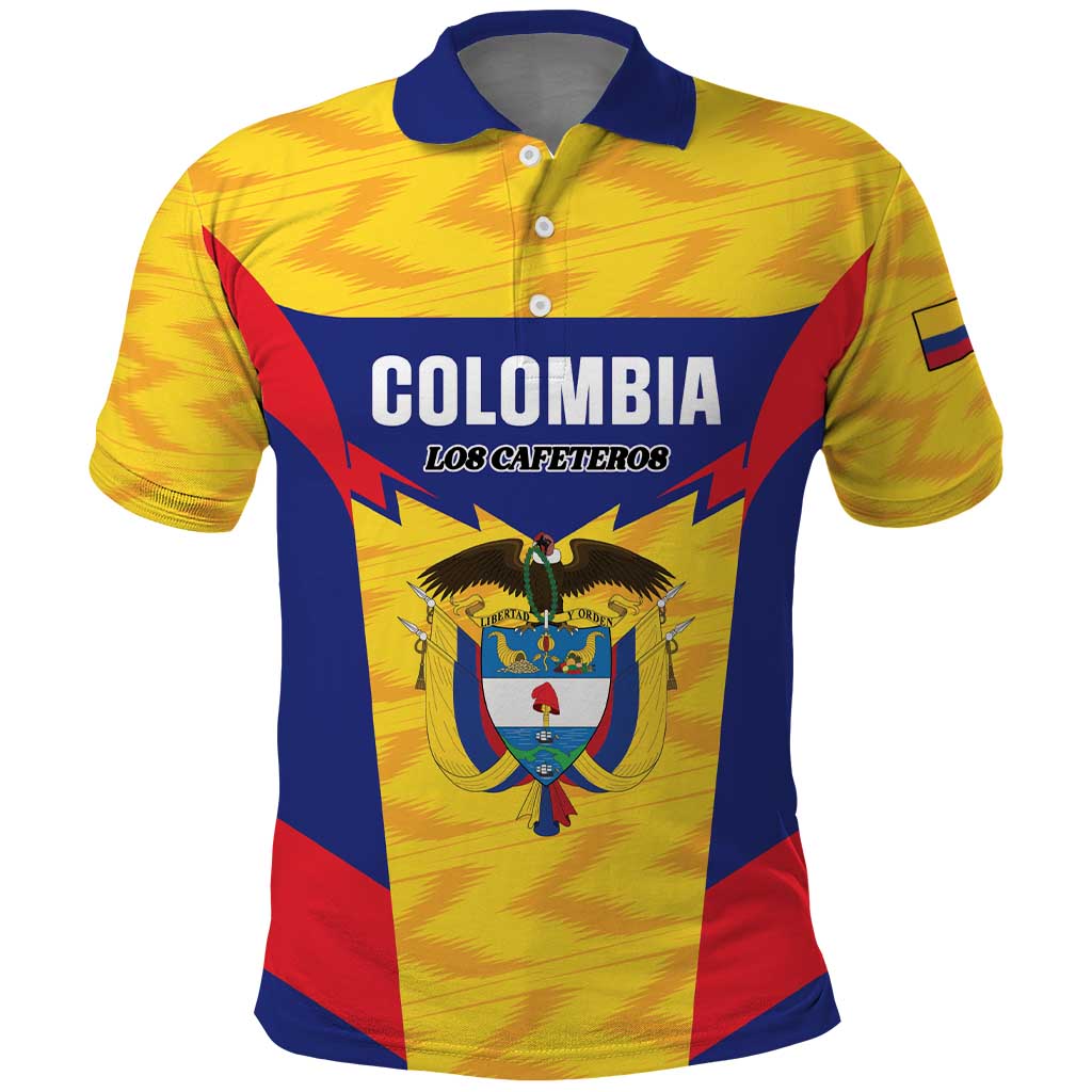 Custom Football Colombia Polo Shirt Los Cafeteros Go Champions LT01