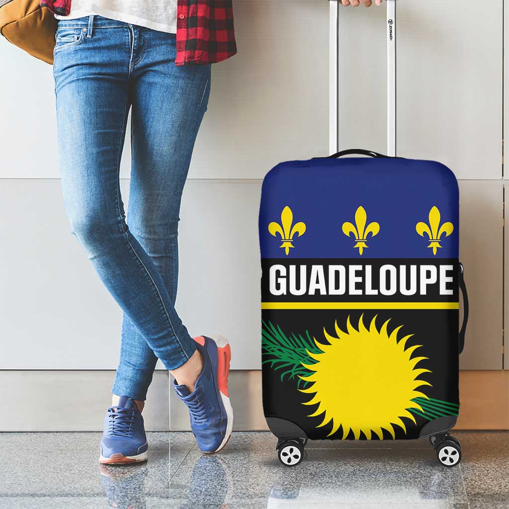 Guadeloupe Luggage Cover Rejyon Gwadloup Black Version LT01