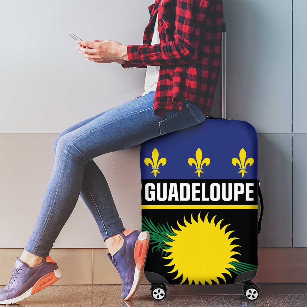 Guadeloupe Luggage Cover Rejyon Gwadloup Black Version LT01