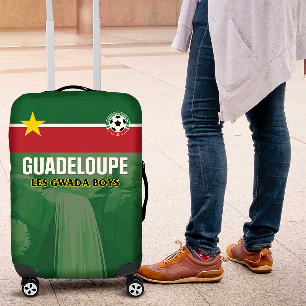 Football Guadeloupe Green Luggage Cover Les Gwada Boy Go Champions LT01