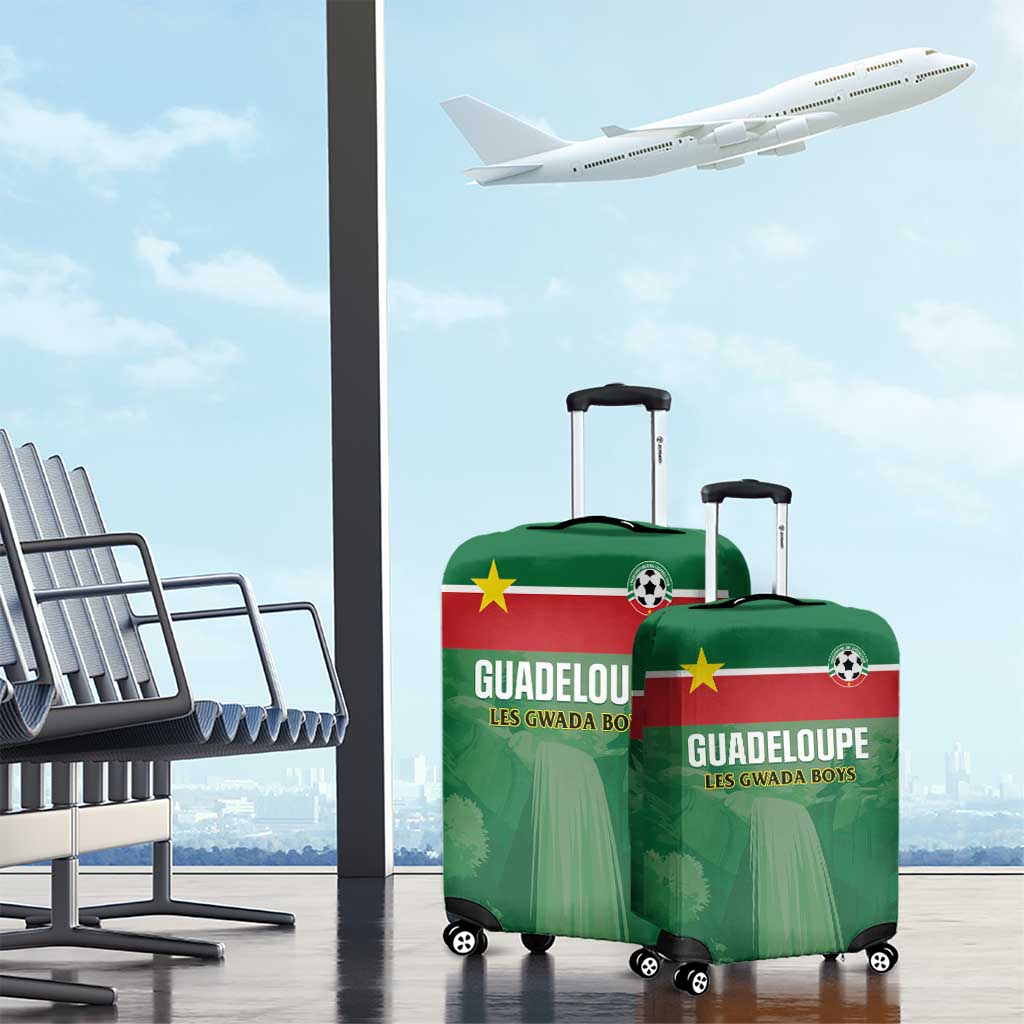 Football Guadeloupe Green Luggage Cover Les Gwada Boy Go Champions LT01