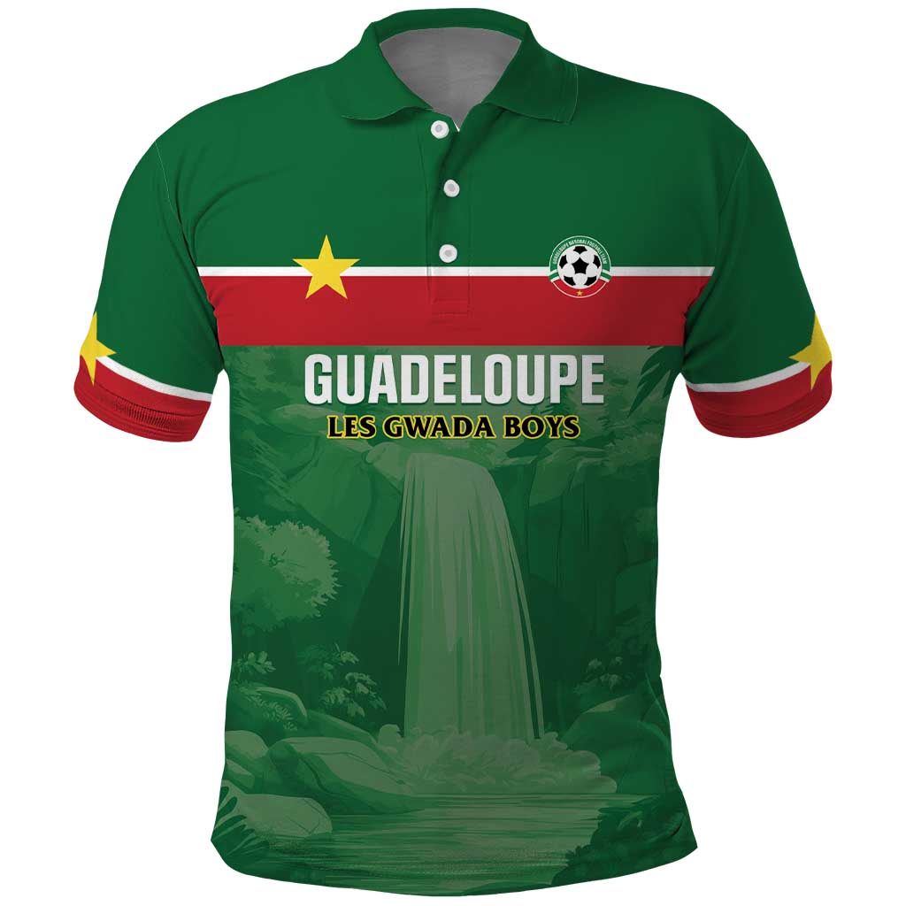 Custom Football Guadeloupe Green Polo Shirt Les Gwada Boy Go Champions LT01