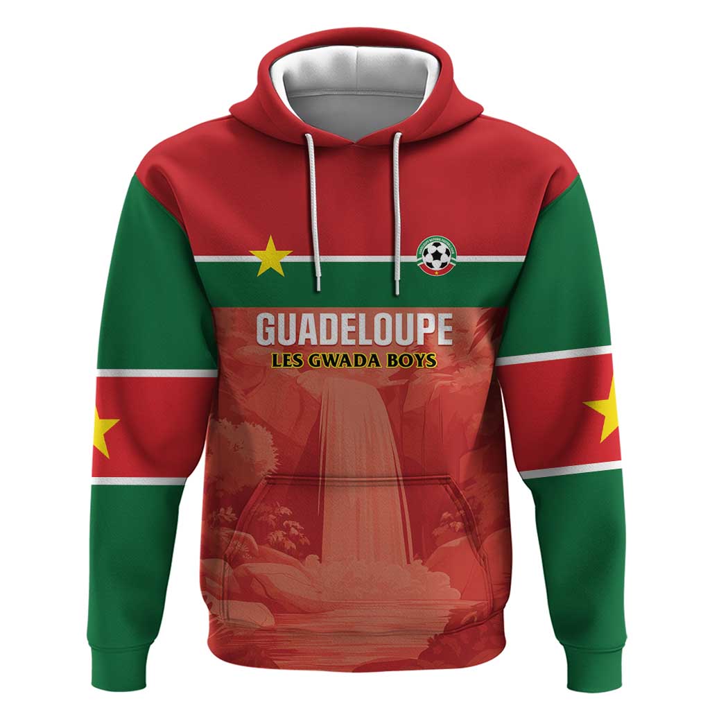 Custom Football Guadeloupe Red Hoodie Les Gwada Boy Go Champions LT01